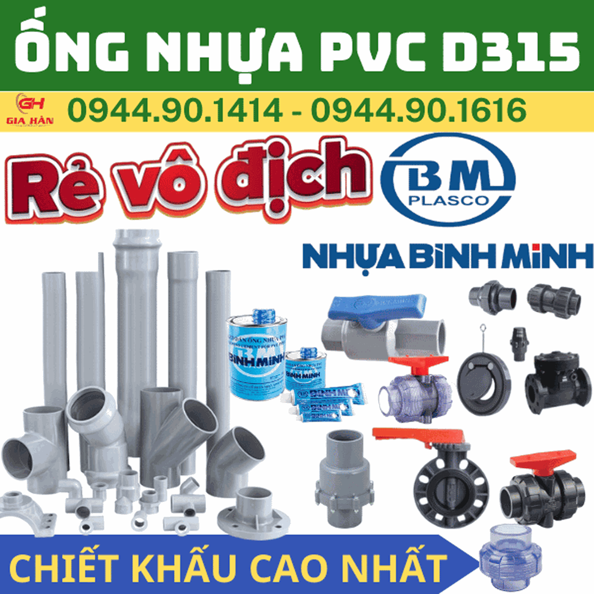 Ống PVC D315 l Nhựa Bình Minh l Giá Rẻ Nhất