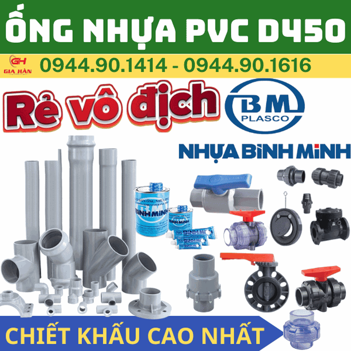 Ống PVC D450 l Nhựa Bình Minh l Giá Rẻ Nhất