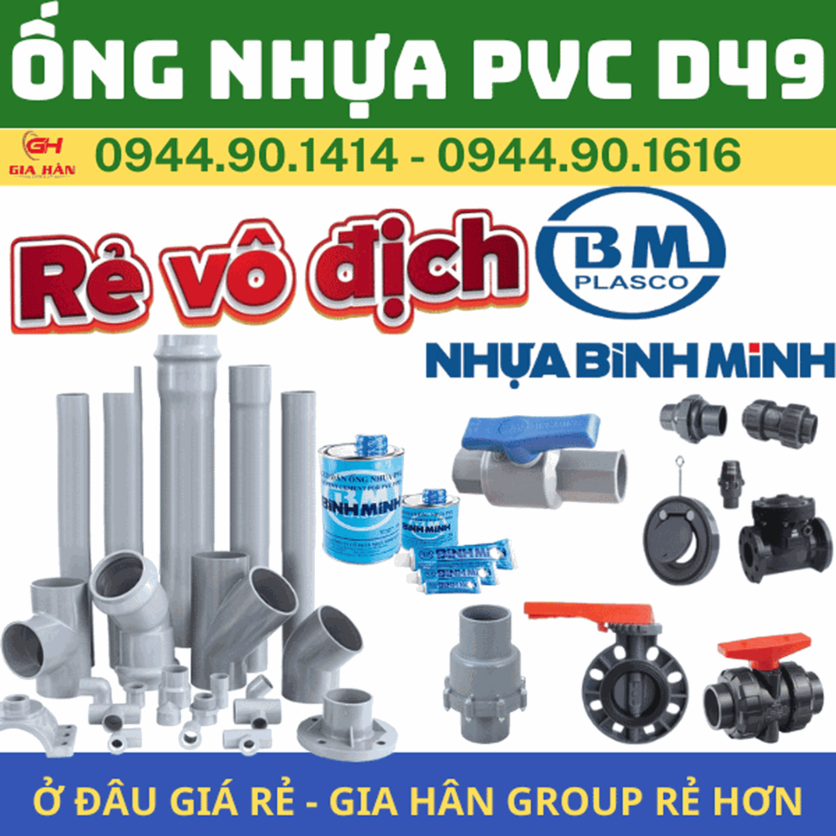 Ống PVC D49 Bình Minh: Quy Cách, PN & Giá