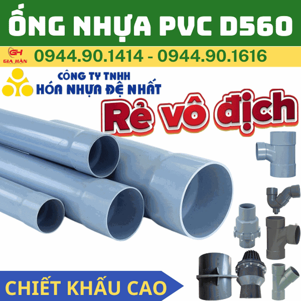 Ống PVC D560 l Nhựa Đệ Nhất l Giá Rẻ Nhất