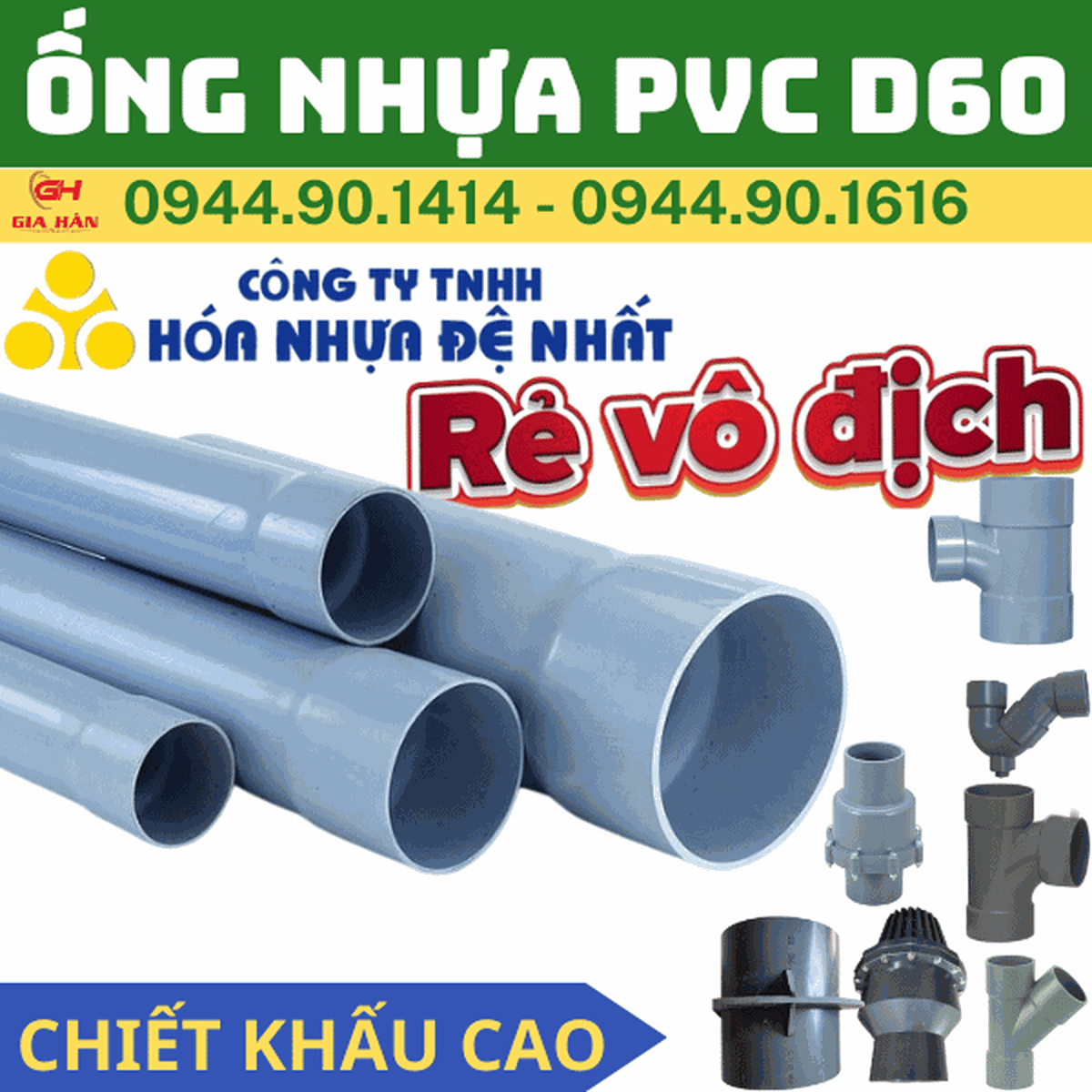 Ống PVC D60 l Nhựa Đệ Nhất l Giá Rẻ Nhất