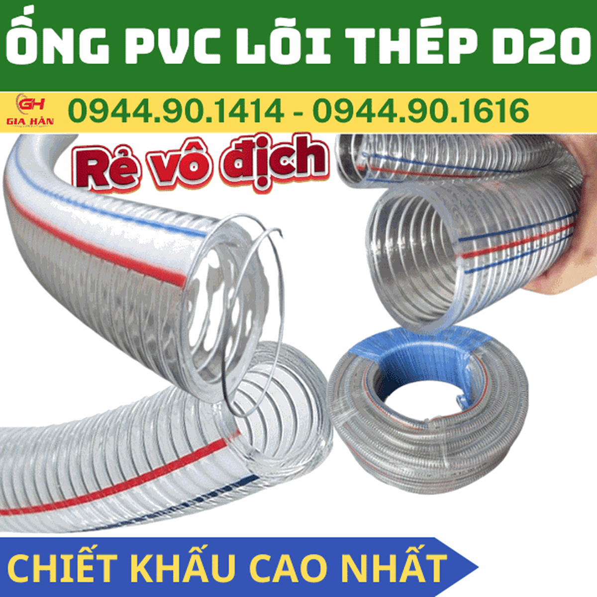 Ống PVC Lõi Thép D20 l Ống Gân Thép Chịu Áp Lực