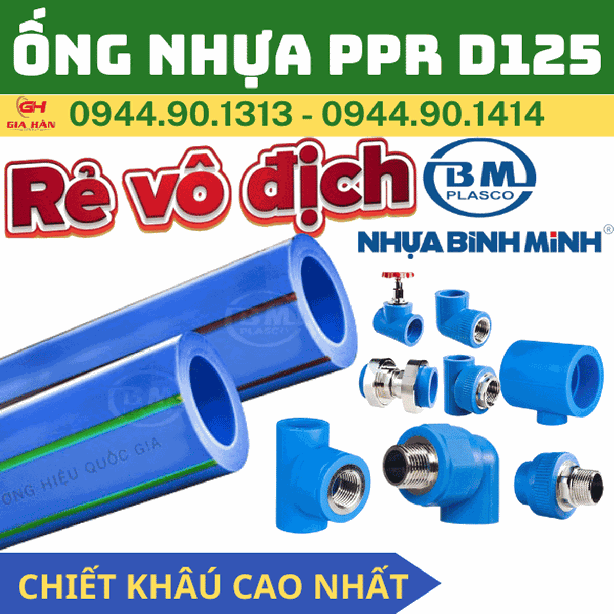 Ống Nhựa PPR D125 Bình Minh l Ống Nhựa Chịu Nhiệt