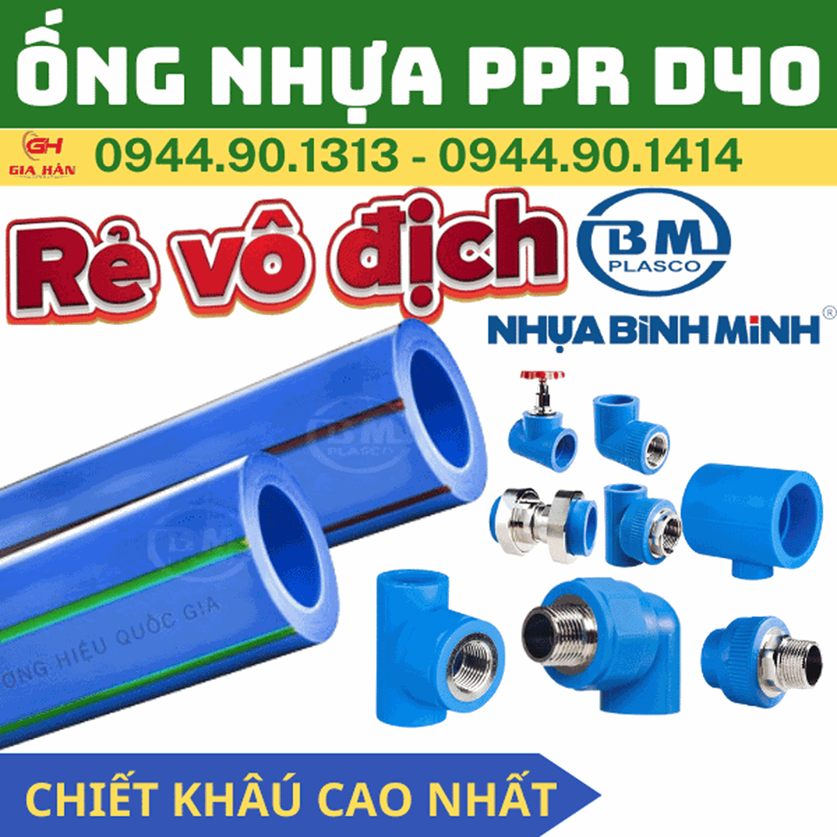 Ống Nhựa PPR D40 Bình Minh l Ống Nhựa Chịu Nhiệt