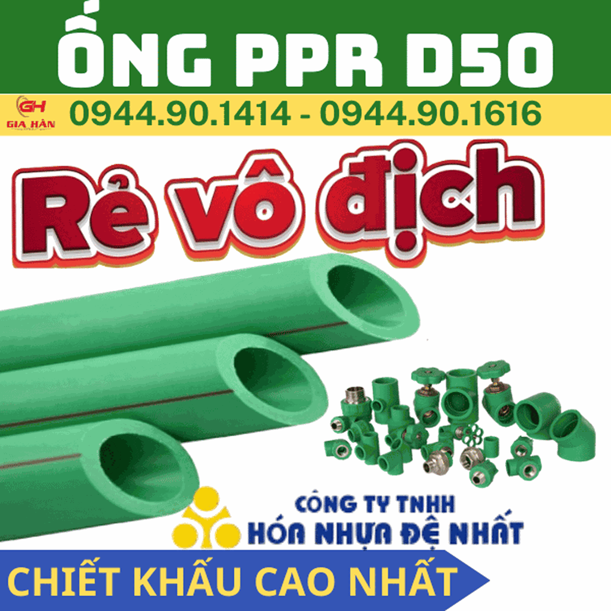 Ống PPR D50 l Nhựa Đệ Nhất l Ống Nước Chịu Nhiệt