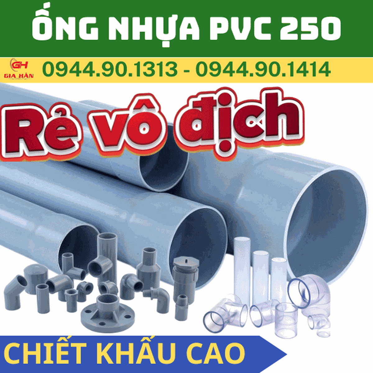 Ống PVC D250 Giá Rẻ l Nhựa Quốc Trung