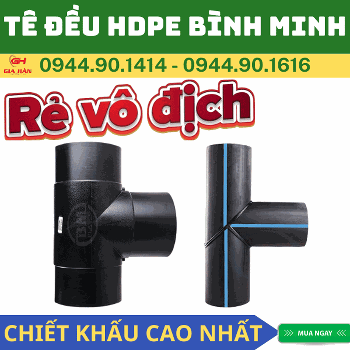 Tê Đều HDPE l Nhựa Bình Minh l Chữ Tê HDPE