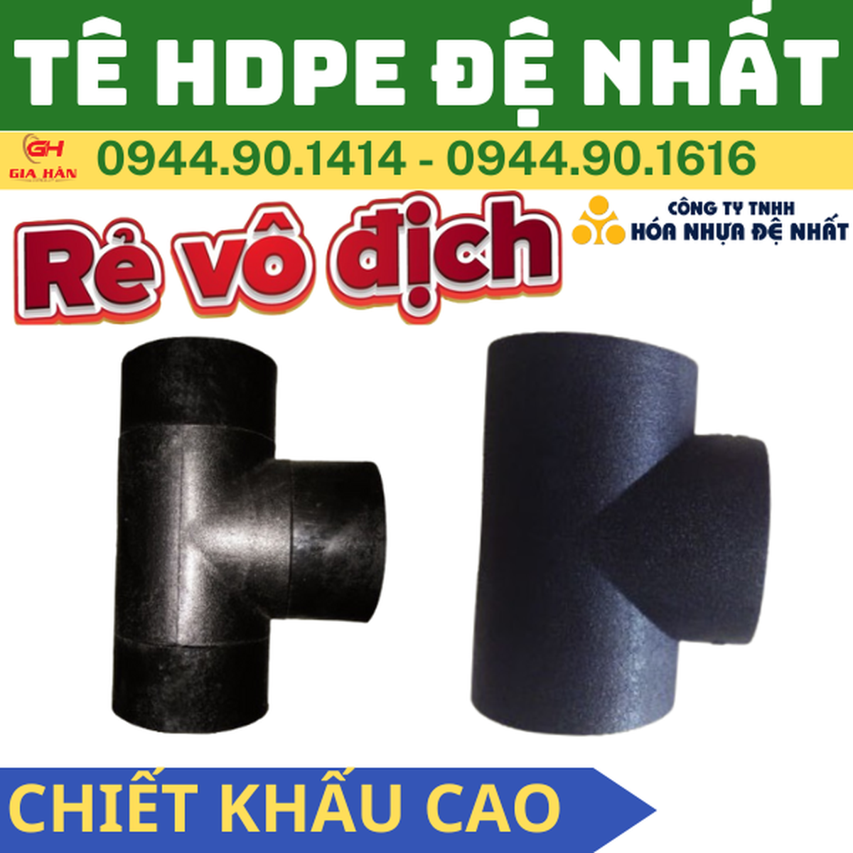Tê HDPE Đệ Nhất l Ba Chạc HDPE l Chữ Tê Ống Nhựa Đen