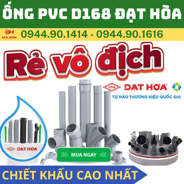 Ống PVC D168 l Nhựa Đạt Hòa l Giá Rẻ Nhất