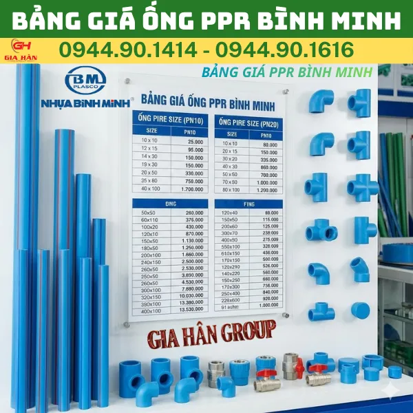Bảng Giá Ống PPR Bình Minh Chịu Nhiệt Mới Nhất 2026