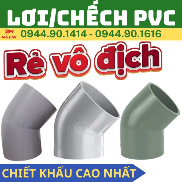 Lơi PVC Tiền Phong - Chếch Góc 45 PVC
