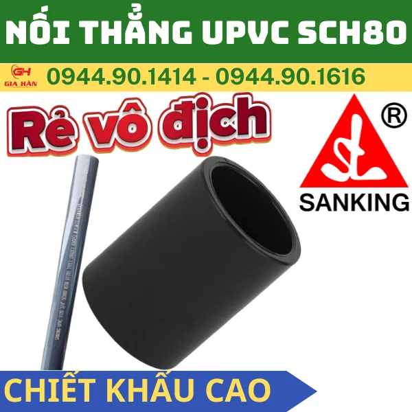 Nối Thẳng Nhựa PVC SCH80 l Nối Ống uPVC Chịu Hóa Chất