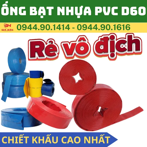Ống Bạt PVC Bơm Nước D60 l Bơm Cát - Bơm Bùn - Xi Măng