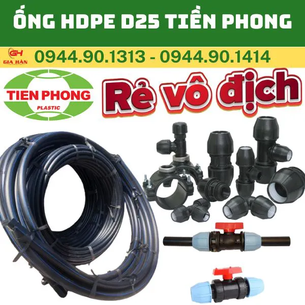 Ống HDPE D25 l Ống Nhựa HDPE Phi 25 Tiền Phong