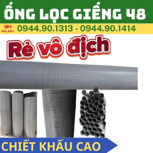 Ống Lọc Giếng Khoan Phi 48 PVC Tiền Phong