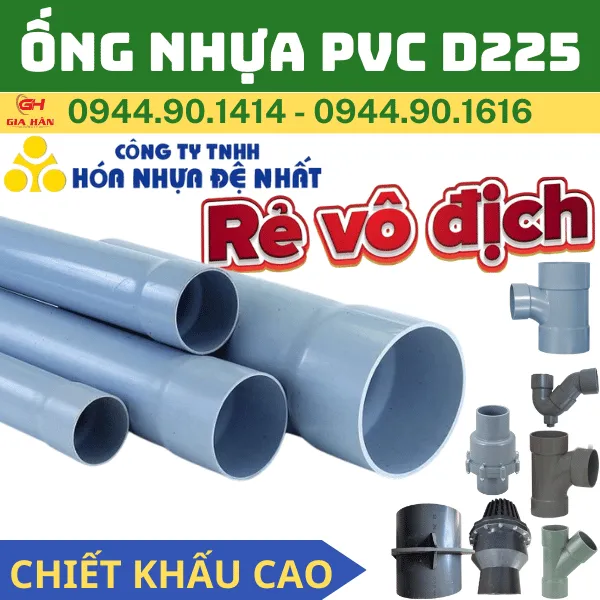 Ống PVC D225 l Nhựa Đệ Nhất l Giá Rẻ Nhất