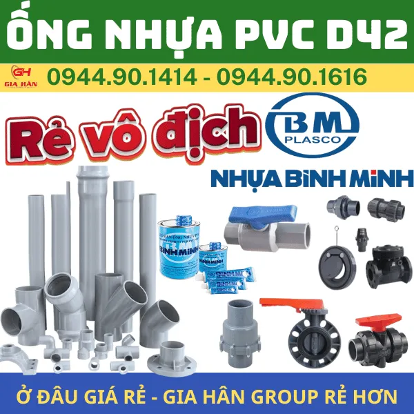 Ống PVC D42 l Nhựa Bình Minh l Giá Rẻ Nhất