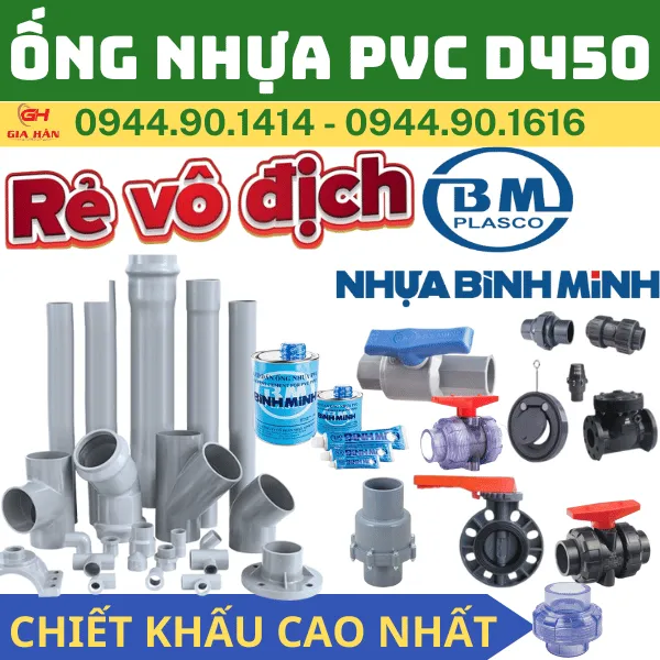 Ống PVC D450 l Nhựa Bình Minh l Giá Rẻ Nhất
