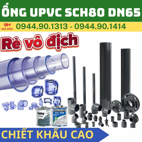 Ống PVC SCH80 D73-75-76 (DN65 - 2-1/2'') l Ống Nhựa CPVC Phi 75