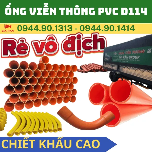 Ống Viễn Thông PVC D114 l Ống Bưu Điện Luồn Cáp