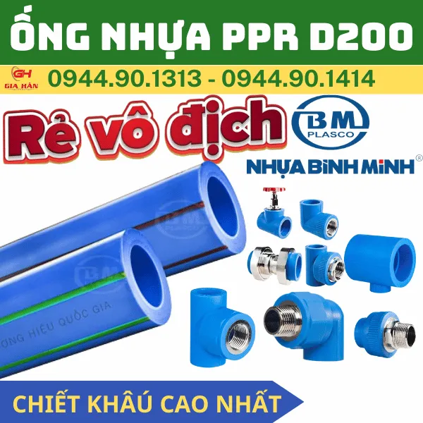 Ống Nhựa PPR D200 Bình Minh l Ống Nhựa Chịu Nhiệt