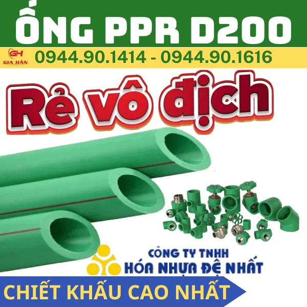 Ống PPR D200 l Nhựa Đệ Nhất l Ống Nước Chịu Nhiệt