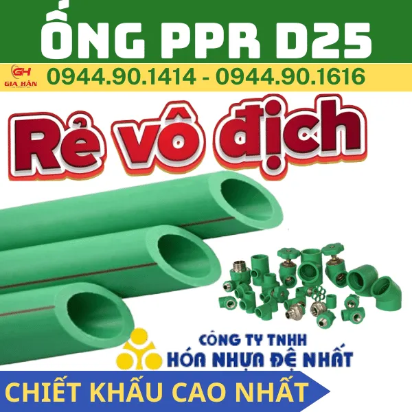 Ống PPR D25 l Nhựa Đệ Nhất l Ống Nước Chịu Nhiệt