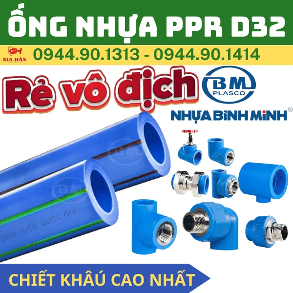 Ống Nhựa PPR D32 Bình Minh l Ống Nhựa Chịu Nhiệt