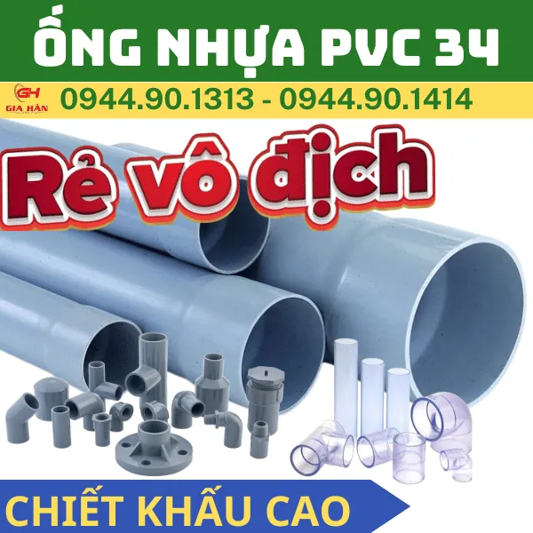 Ống PVC D34 Giá Rẻ l Nhựa Quốc Trung l Giá Bao Rẻ