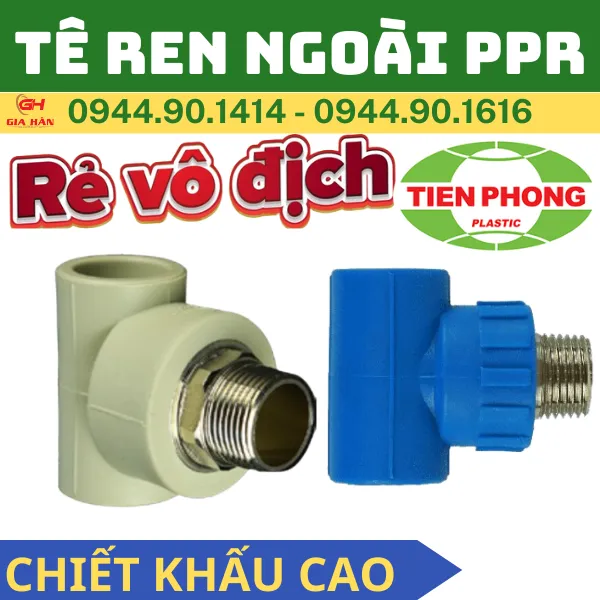 Tê Ren Ngoài PPR Tiền Phong | Chữ Tê PPR Ren Ngoài l Ba Chạc 90° Ren Ngoài