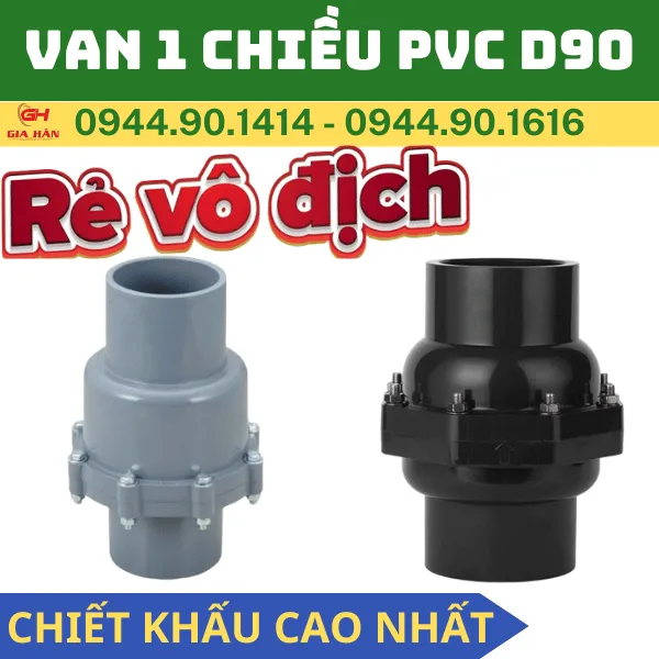 Van 1 Chiều PVC Lá Lật D90 l Van Chống Chảy Ngược