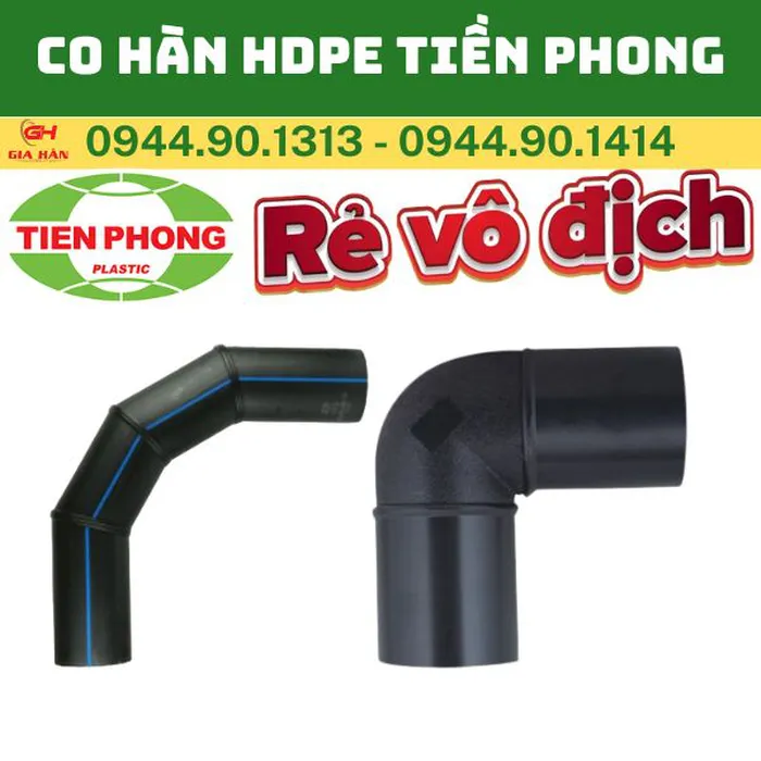 Co HDPE Tiền Phong l Hàn Đối Đầu l Co Góc 90 HDPE