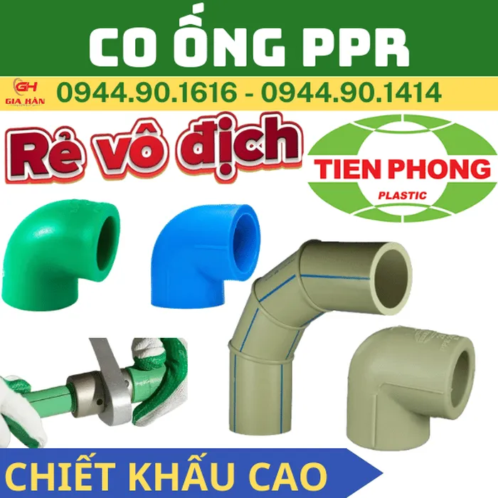 Co PPR Tiền Phong l Cút PPR l Nối 90 Độ