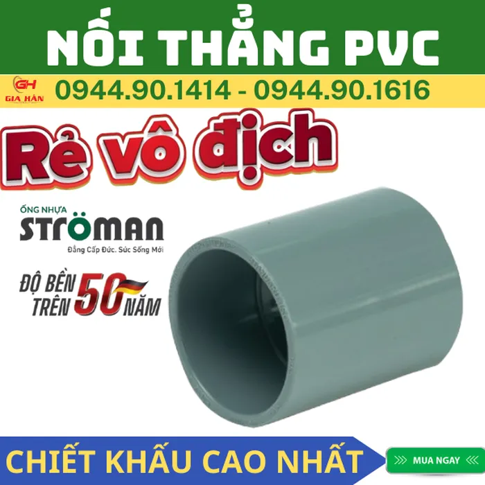 Nối Thẳng PVC Stroman l Coupling PVC Stroman