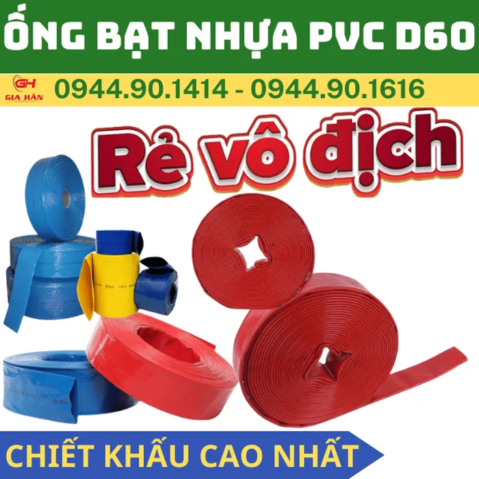 Ống Bạt PVC Bơm Nước D60 l Bơm Cát - Bơm Bùn - Xi Măng
