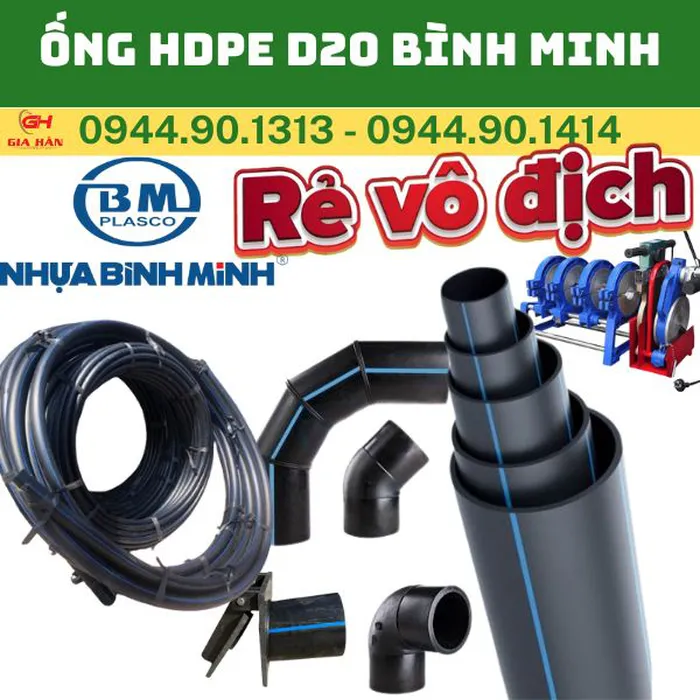 Ống Nhựa HDPE D20 Bình Minh l Ống HDPE Phi 20