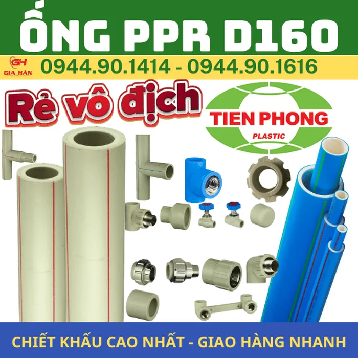 Ống PPR D160 l Nhựa Tiền Phong l Giá Rẻ Nhất