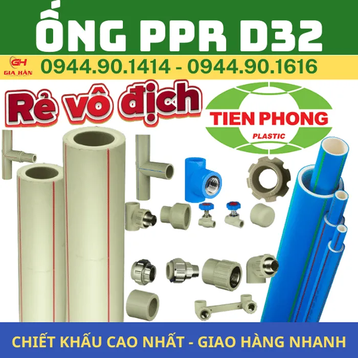 Ống PPR D32 l Nhựa Tiền Phong l Giá Rẻ Nhất