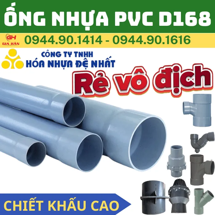 Ống PVC D168 l Nhựa Đệ Nhất l Giá Rẻ Nhất