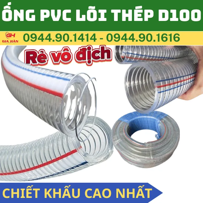 Ống PVC Lõi Thép D100 l Ống Gân Thép Chịu Áp Lực