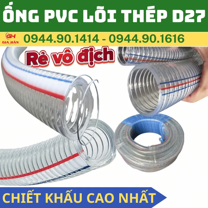 Ống PVC Lõi Thép D27 l Ống Gân Thép Chịu Áp Lực