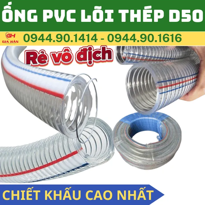 Ống PVC Lõi Thép D50 l Ống Gân Thép Chịu Áp Lực
