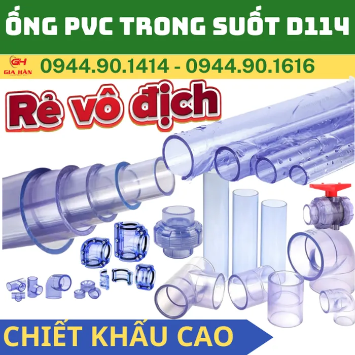 Ống PVC Trong Suốt Phi 114 l Ống Nhựa Trong Suốt D114