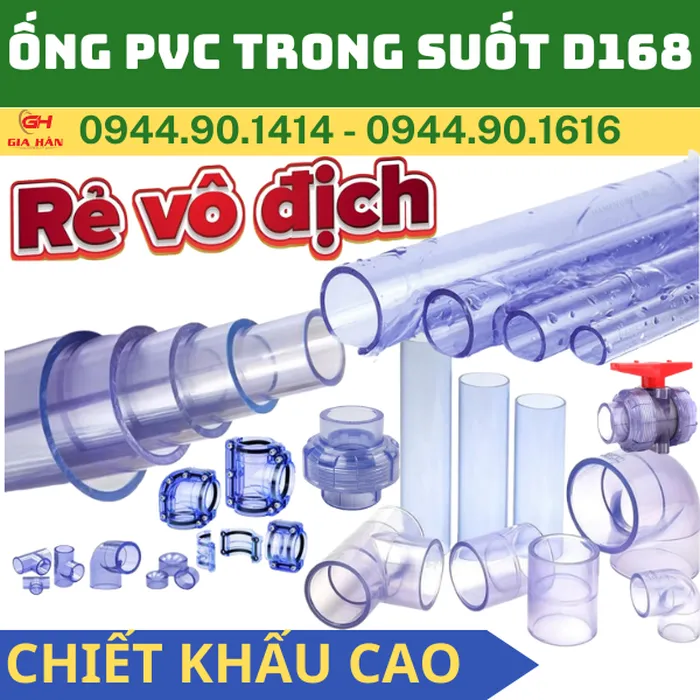 Ống PVC Trong Suốt Phi 168 l Ống Nhựa Trong Suốt D168