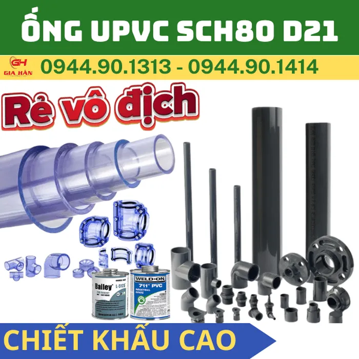 Ống PVC SCH80 D21 (DN15 - 1/2'') l Ống Nhựa CPVC Phi 21