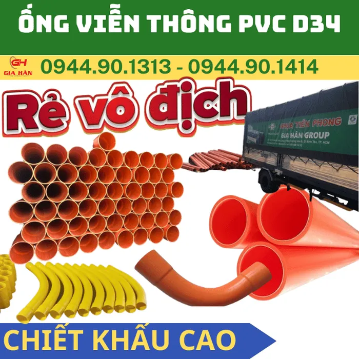 Ống Viễn Thông PVC D34 l Ống Bưu Điện Luồn Cáp