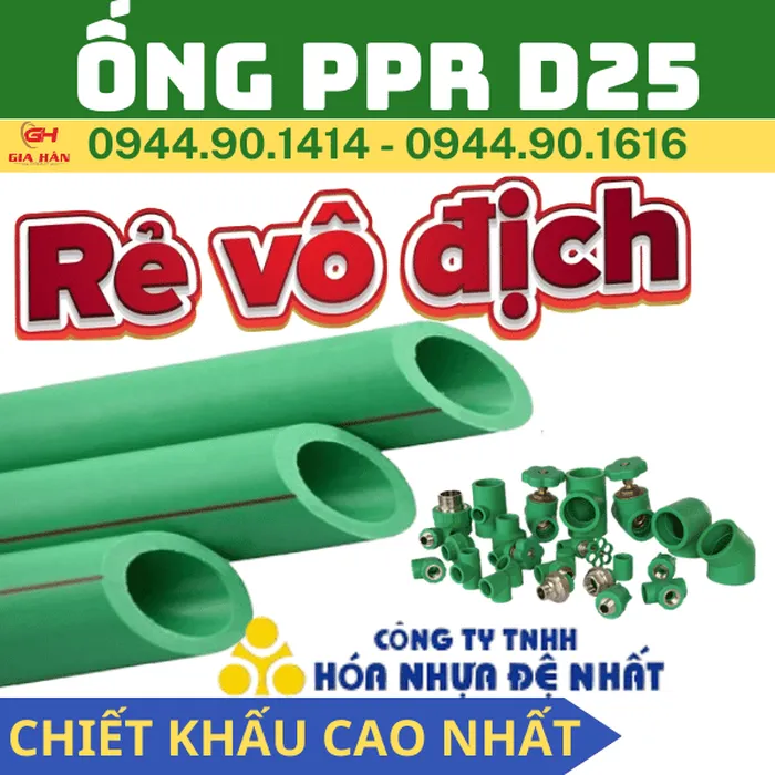 Ống PPR D25 l Nhựa Đệ Nhất l Ống Nước Chịu Nhiệt