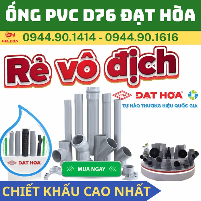 Ống PVC D76 l Nhựa Đạt Hòa l Giá Rẻ Nhất