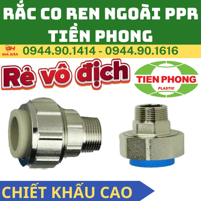 Rắc Co Ren Ngoài PPR Tiền Phong l Khớp Nối Sống PPR Ren Ngoài