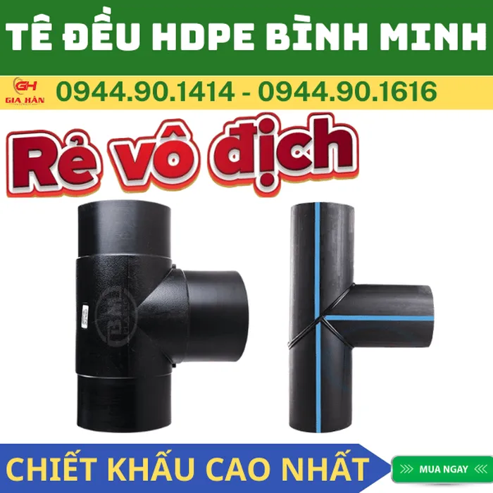 Tê Đều HDPE l Nhựa Bình Minh l Chữ Tê HDPE